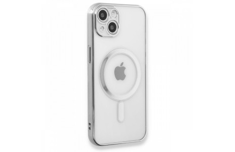 Newface iPhone 13 Kılıf Magneticsafe Lazer Silikon - Gümüş