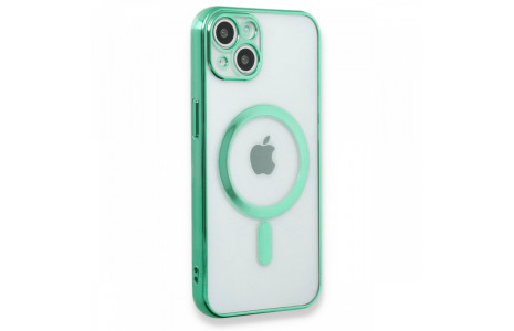 Newface iPhone 13 Kılıf Magneticsafe Lazer Silikon - Haki Yeşil
