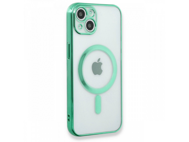 Newface iPhone 13 Kılıf Magneticsafe Lazer Silikon - Haki Yeşil