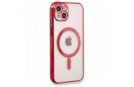 Newface iPhone 13 Kılıf Magneticsafe Lazer Silikon - Kırmızı