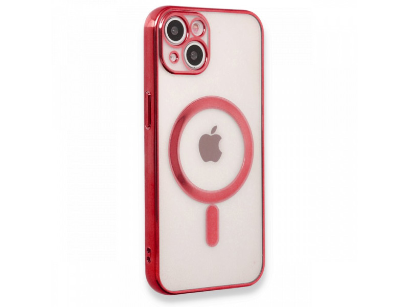 Newface iPhone 13 Kılıf Magneticsafe Lazer Silikon - Kırmızı