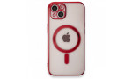 Newface iPhone 13 Kılıf Magneticsafe Lazer Silikon - Kırmızı