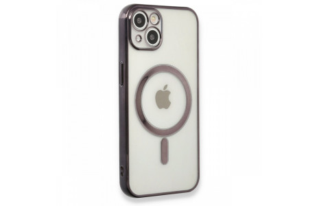 Newface iPhone 13 Kılıf Magneticsafe Lazer Silikon - Siyah