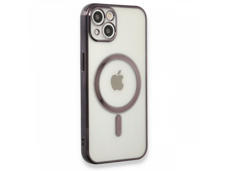 Newface iPhone 13 Kılıf Magneticsafe Lazer Silikon - Siyah