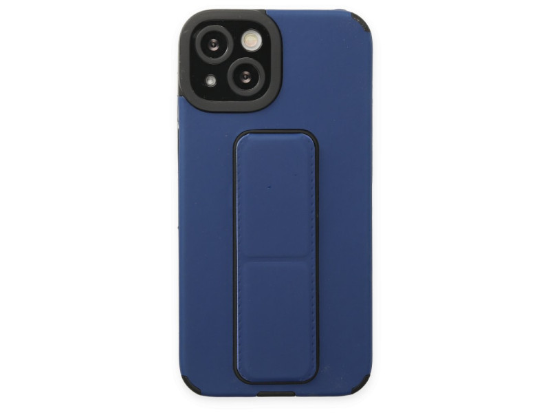 Newface iPhone 13 Kılıf Mega Standlı Silikon - Mavi