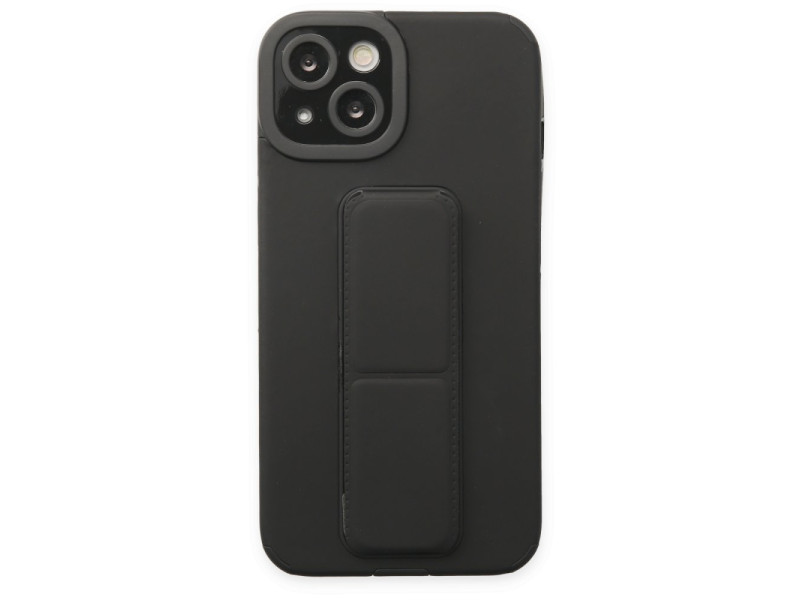Newface iPhone 13 Kılıf Mega Standlı Silikon - Siyah