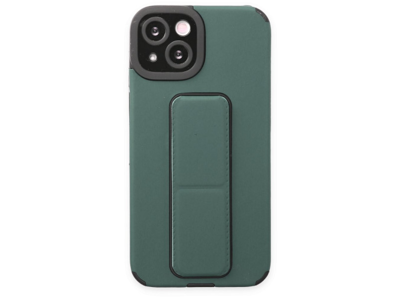 Newface iPhone 13 Kılıf Mega Standlı Silikon - Yeşil
