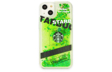 Newface iPhone 13 Kılıf Starbuck Sulu Silikon - Koyu Yeşil