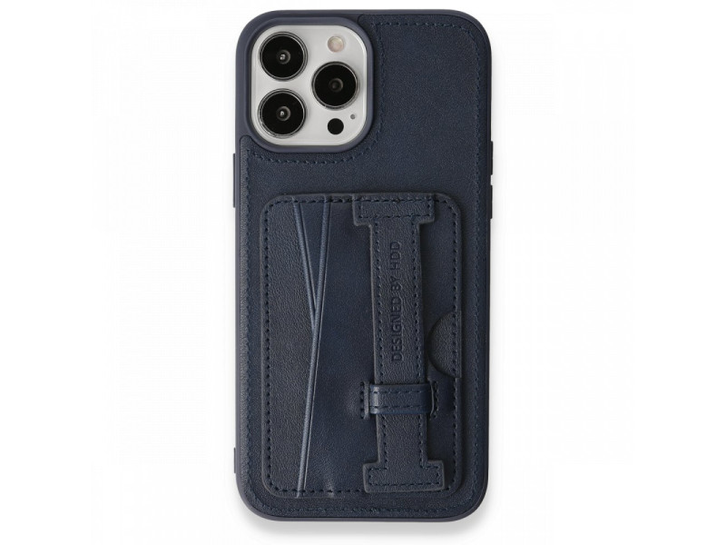 HDD iPhone 13 Pro Kılıf HD Deri Kartvizitli Kapak - Lacivert