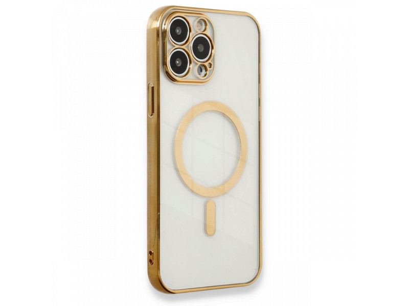 Newface iPhone 13 Pro Kılıf Magneticsafe Lazer Silikon - Gold
