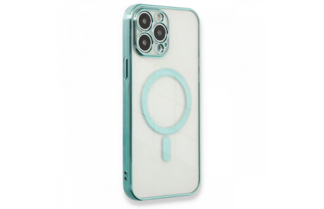 Newface iPhone 13 Pro Kılıf Magneticsafe Lazer Silikon - Haki Yeşil