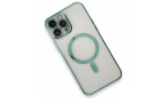 Newface iPhone 13 Pro Kılıf Magneticsafe Lazer Silikon - Haki Yeşil