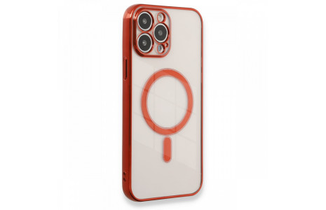 Newface iPhone 13 Pro Kılıf Magneticsafe Lazer Silikon - Kırmızı