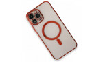 Newface iPhone 13 Pro Kılıf Magneticsafe Lazer Silikon - Kırmızı