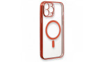 Newface iPhone 13 Pro Kılıf Magneticsafe Lazer Silikon - Kırmızı