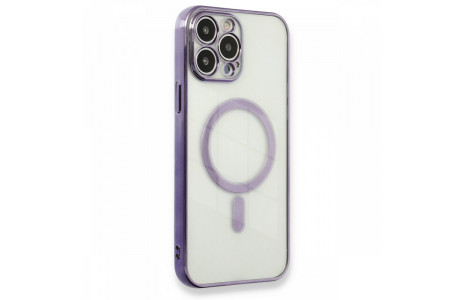 Newface iPhone 13 Pro Kılıf Magneticsafe Lazer Silikon - Mor