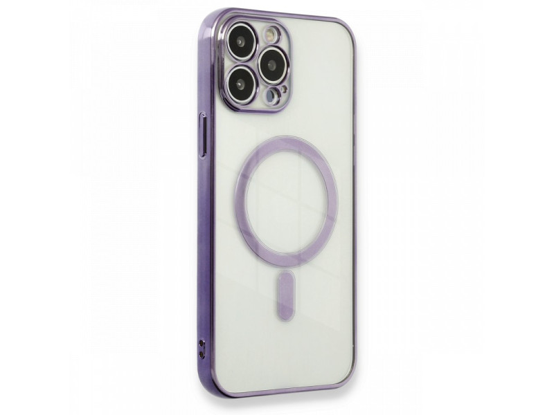 Newface iPhone 13 Pro Kılıf Magneticsafe Lazer Silikon - Mor