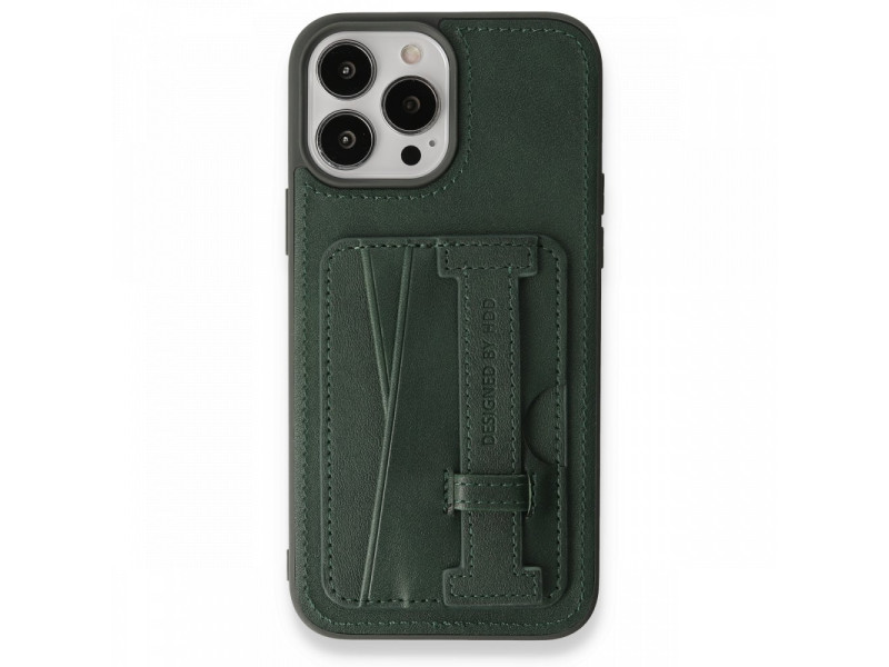 HDD iPhone 13 Pro Max Kılıf HD Deri Kartvizitli Kapak - Yeşil