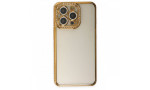 Newface iPhone 13 Pro Max Kılıf Joke Taşlı Silikon - Gold