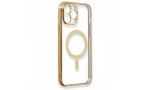 Newface iPhone 13 Pro Max Kılıf Magneticsafe Lazer Silikon - Gold
