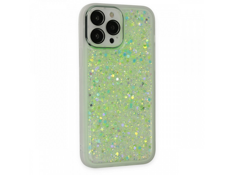 Newface iPhone 13 Pro Max Kılıf Neon Light Silikon - Yeşil