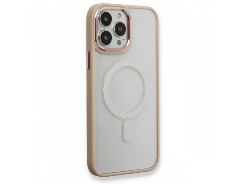 Newface iPhone 13 Pro Max Kılıf Room Magneticsafe Silikon - Pudra