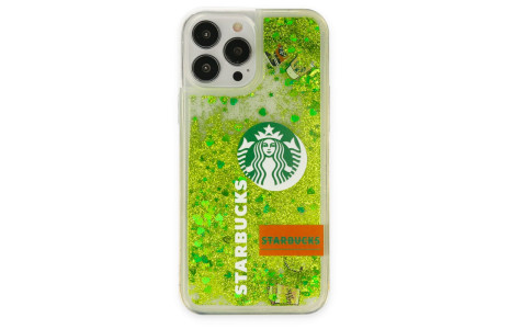 Newface iPhone 13 Pro Max Kılıf Starbuck Sulu Silikon - Açık Yeşil