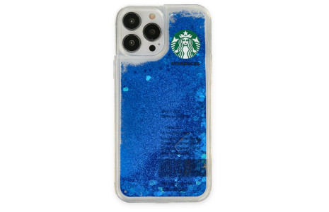 Newface iPhone 13 Pro Max Kılıf Starbuck Sulu Silikon - Mavi