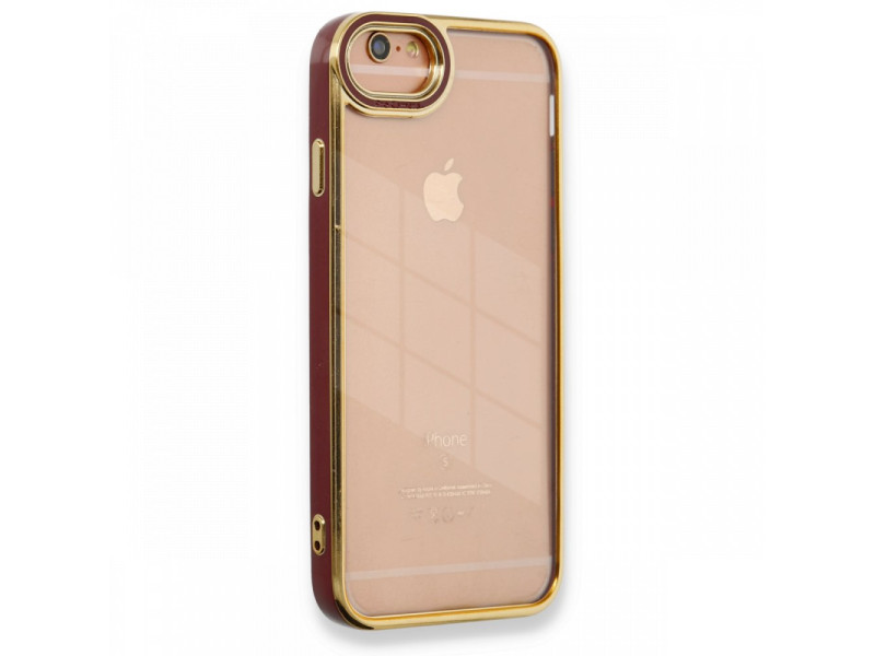 Newface iPhone 6 Kılıf Liva Lens Silikon - Bordo