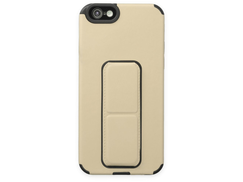 Newface iPhone 6 Kılıf Mega Standlı Silikon - Gold