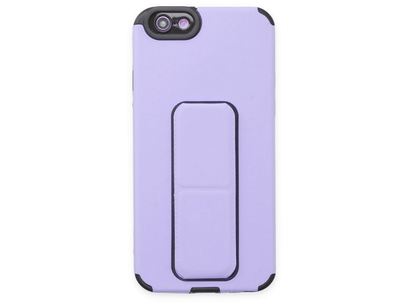 Newface iPhone 6 Kılıf Mega Standlı Silikon - Lila