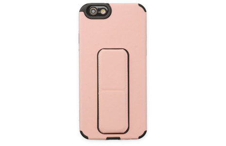 Newface iPhone 6 Kılıf Mega Standlı Silikon - Pudra