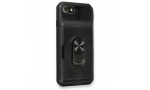 Newface iPhone 7 Kılıf Klik Yüzüklü Kartvizitli Silikon - Siyah