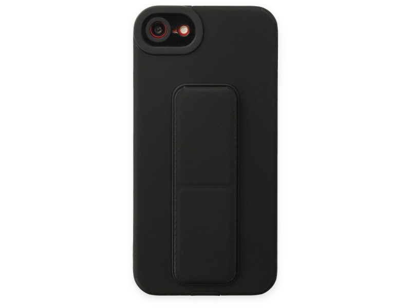 Newface iPhone 7 Kılıf Mega Standlı Silikon - Siyah
