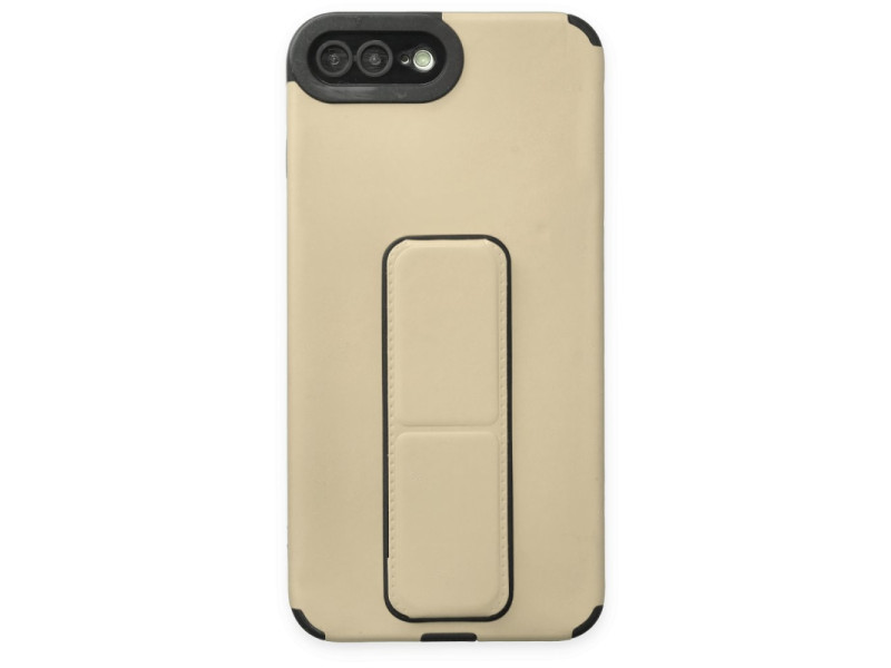 Newface iPhone 7 Plus Kılıf Mega Standlı Silikon - Gold