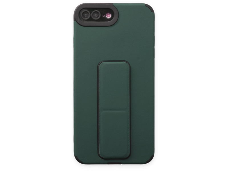 Newface iPhone 7 Plus Kılıf Mega Standlı Silikon - Yeşil