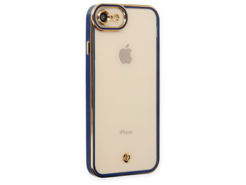 Newface iPhone 8 Kılıf Liva Lens Silikon - Mavi