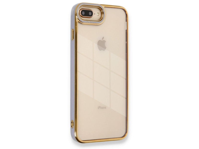 Newface iPhone 8 Plus Kılıf Liva Lens Silikon - Lila