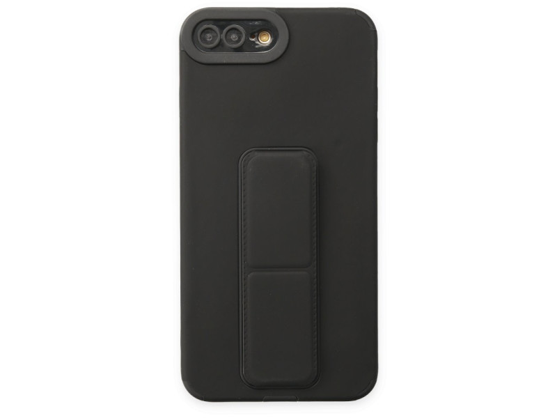 Newface iPhone 8 Plus Kılıf Mega Standlı Silikon - Siyah