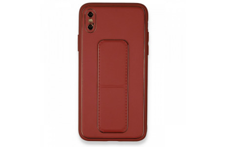 Newface iPhone X Kılıf Coco Deri Standlı Kapak - Fuşya