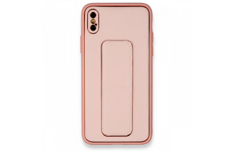 Newface iPhone X Kılıf Coco Deri Standlı Kapak - Pembe