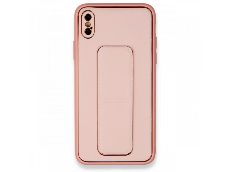 Newface iPhone X Kılıf Coco Deri Standlı Kapak - Pembe