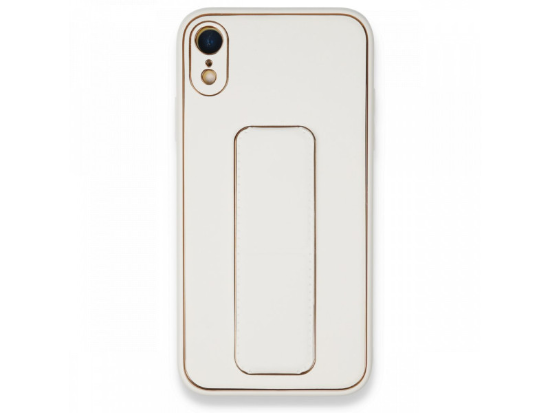 Newface iPhone XR Kılıf Coco Deri Standlı Kapak - Beyaz