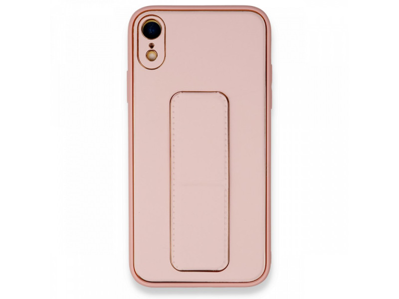 Newface iPhone XR Kılıf Coco Deri Standlı Kapak - Pembe