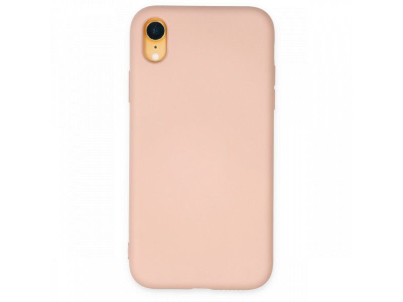 Newface iPhone XR Kılıf Nano içi Kadife Silikon - Pudra
