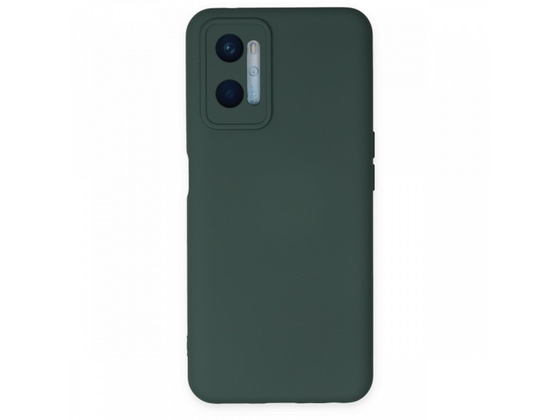Newface Oppo A96 Kılıf Nano içi Kadife Silikon - Koyu Yeşil