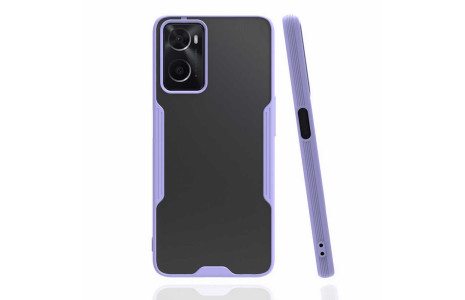 Newface Oppo A96 Kılıf Platin Silikon - Lila