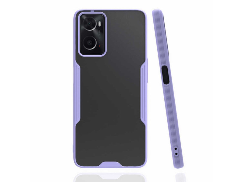 Newface Oppo A96 Kılıf Platin Silikon - Lila