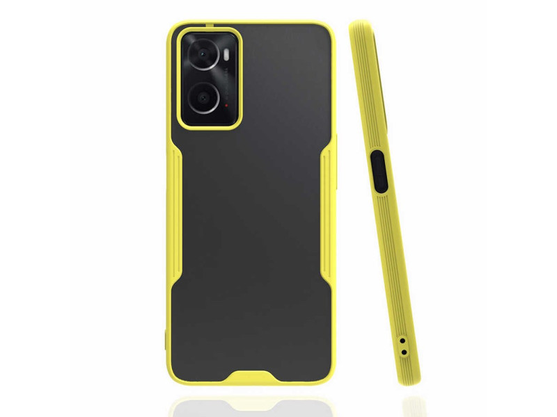 Newface Oppo A96 Kılıf Platin Silikon - Sarı