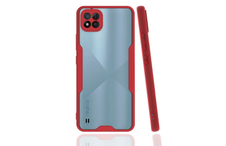 Newface Realme C11 2021 Kılıf Platin Silikon - Kırmızı